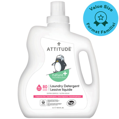 Attitude Nature+ Little Ones Laundry Detergent Fragrance Free 2 L