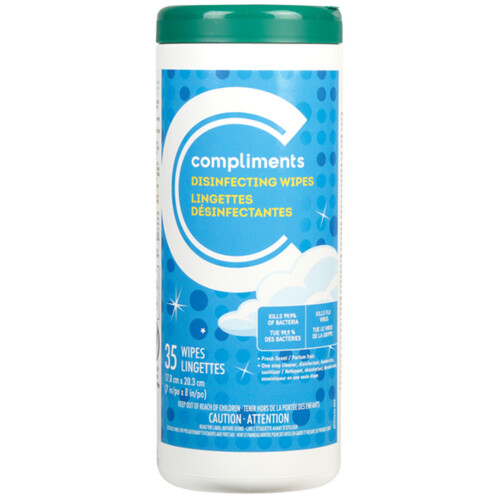 Compliments Disinfecting Wipes Fresh Scent 35 Sheets