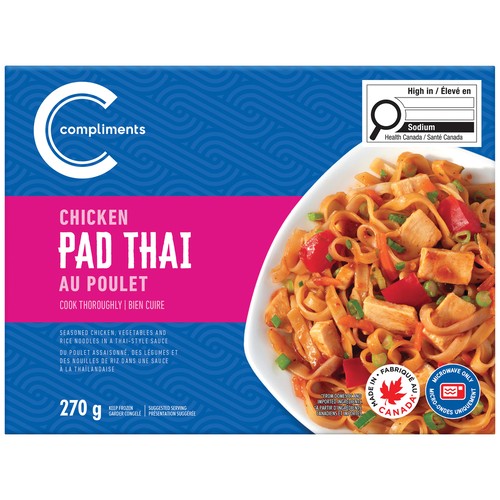 Compliments Chicken Pad Thai Frozen Entree 270 g