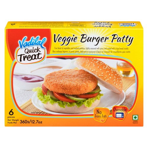 Vadilal Frozen Veggie Burger Patty 360 g