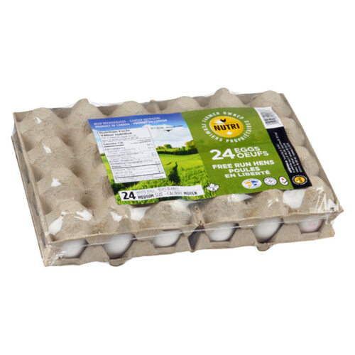 Nutrigroupe White Eggs Free Run Hens Medium Value Size 24 Count