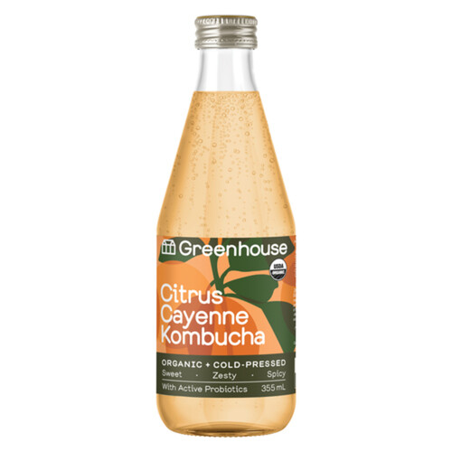 Greenhouse Organic Kombucha Beverage Citrus Cayennne 340 ml (bottle)