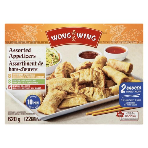 Wong Wing Frozen Appetizers Assorted 22 Pieces 620 g