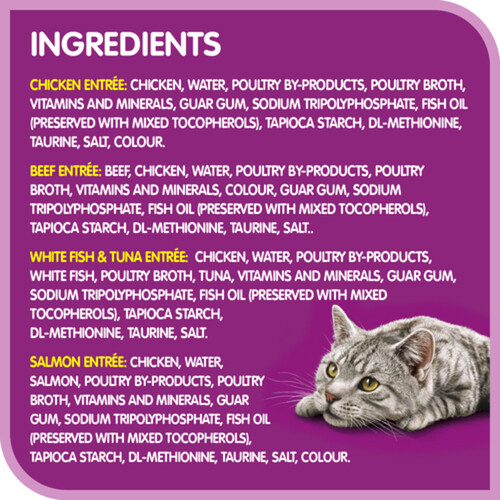 Whiskas Perfect Portions Adult Wet Cat Food Chicken Beef Whitefish and Tuna Salmon Multipack 24x75g