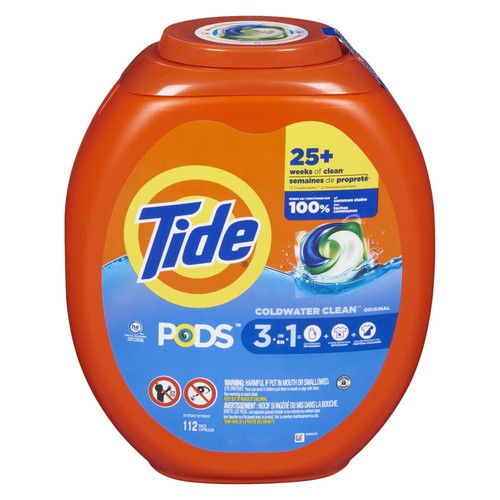 Tide Liquid Laundry Detergent Pod Coldwater Clean 112 Count