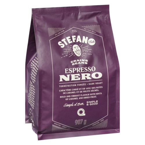Stefano Whole Bean Coffee Espresso Nero Dark Roast 907 g