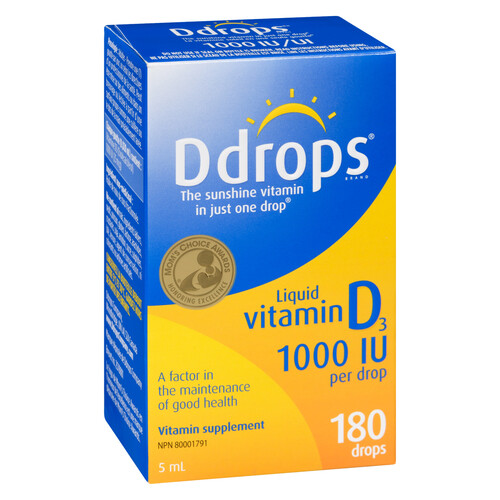 Ddrops Vitamin D 1000 IU Liquid 180 Drops