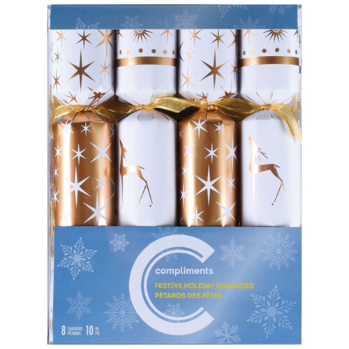Compliments Festive Holiday Crackers 10 Inch 8 Pack