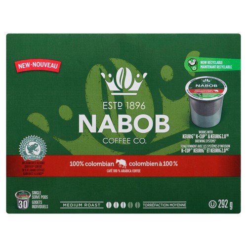 Nabob Colombian Coffee Keurig K-Cup 30 Pods 292 g 