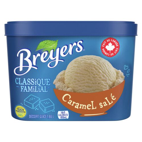 Breyers Family Classic Frozen Dessert Salted Caramel Made With Real Ingedients 1.66 L