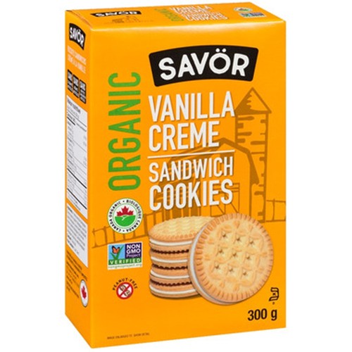 Savor Organic Cream Cookies Vanilla 300 g