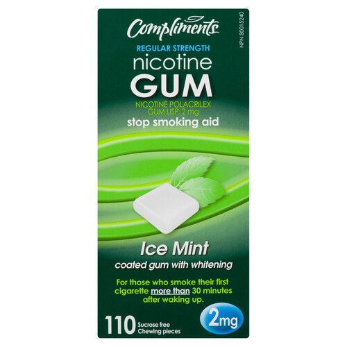 Compliments Nicotine Gum Ice Mint 2 mg 110 EA