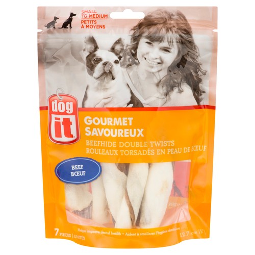 Dogit Gourmet Beefhide Double Beef Flavour Twists 7 Pack