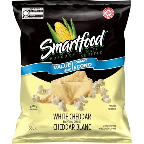 Smartfood Seasoned Popcorn White Cheddar Flavour Value Size 350 g