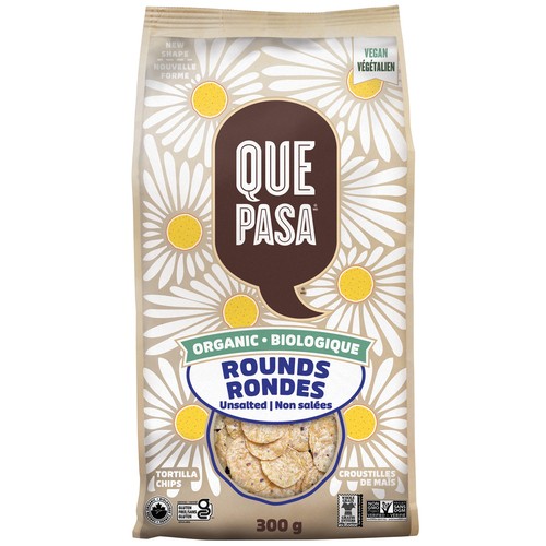 Que Pasa Organic Round Chips Unsalted 300 g