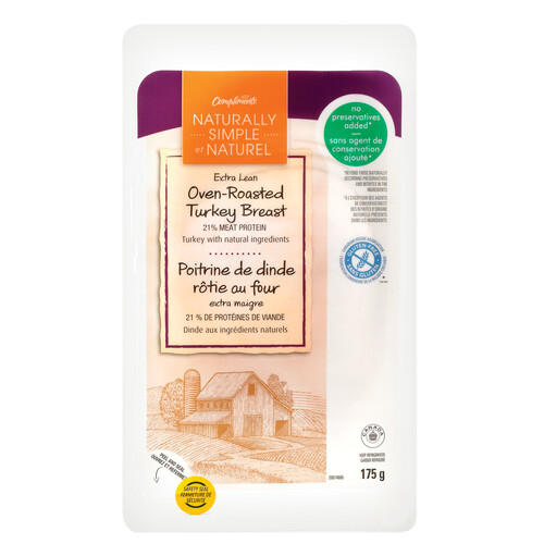 Compliments Naturally Simple Oven Roasted Turkey Breast Sliced Meat 175 g