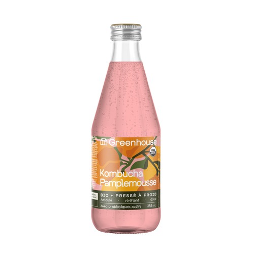 Greenhouse Organic Kombucha Grapefruit 340 ml (bottle)