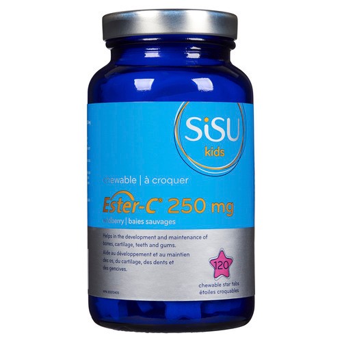 Sisu Kids Ester-C 250 mg Wildberry 120 Chewable Tablets