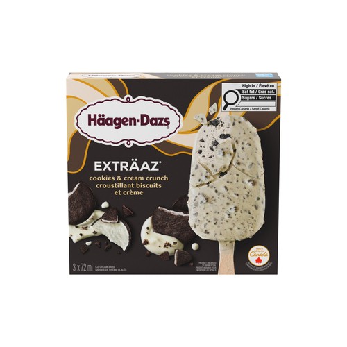 Häagen-Dazs Exträaz Ice Cream Bars Cookies & Cream 3 x 72 ml