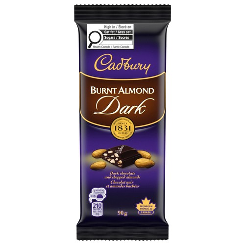 Cadbury Burnt Almond Chocolate Bar Dark Chocolate With Chopped Almonds 90 g
