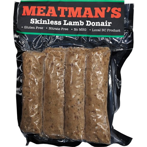 Meatman's Gluten-Free Lamb Sausage Donair Skinless 400 g