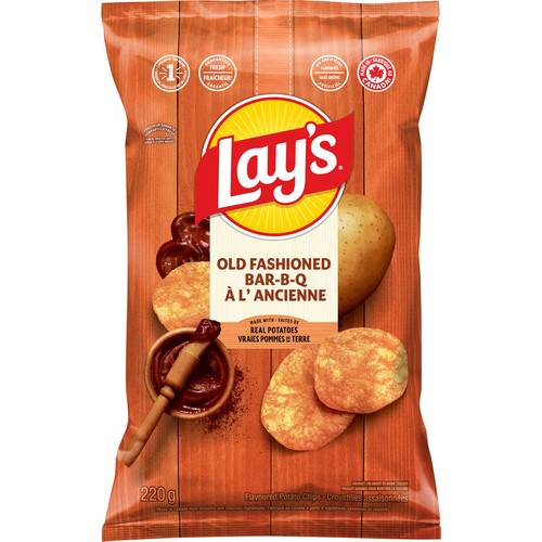 Lay's Potato Chips Old Fashioned Bar-B-Q Flavoured 220 g