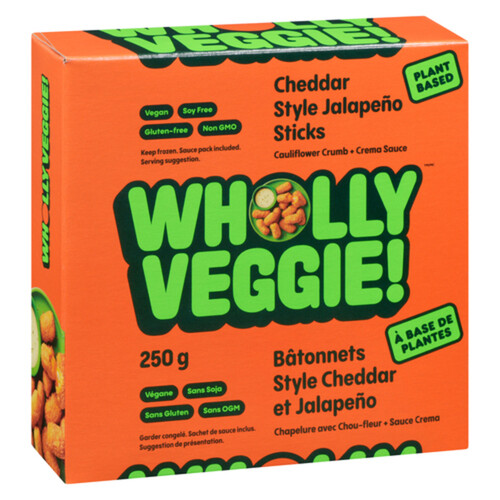 Wholly Frozen Veggie Plant Based Gluten-Free Cheddar Sticks 250 g