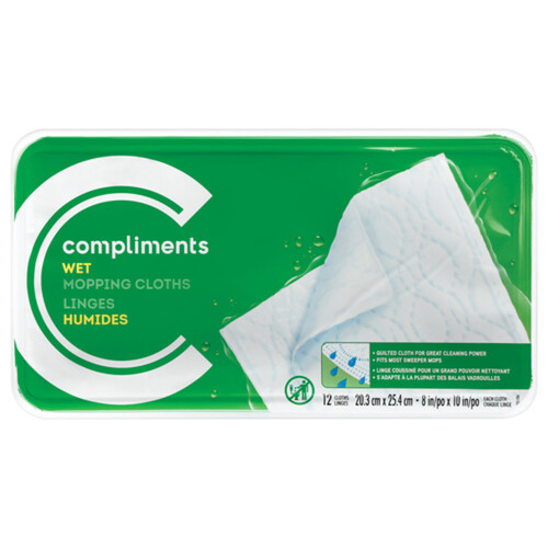 Compliments Wet Mopping Cloths 12 EA