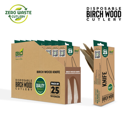 Bio Mart Birch Wood Knife 25 Pack