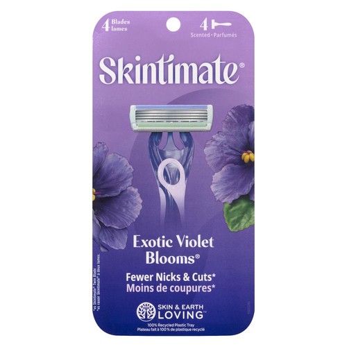 Skintimate 4 Blades Disposable Razor Exotic Violet Blooms 4 Razors