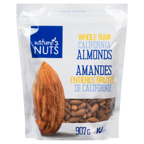Nature's Nuts Whole Raw California Almonds 907 g