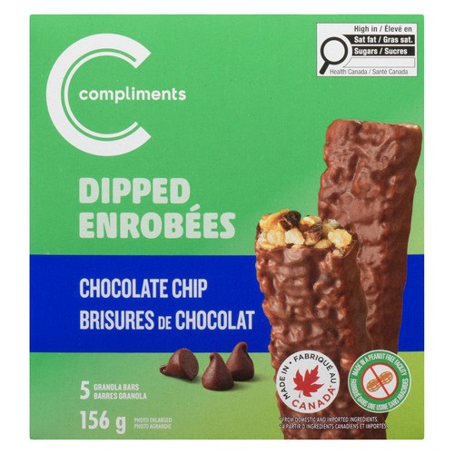 Compliments Dipped Granola Bars Chocolate Chip 156 g