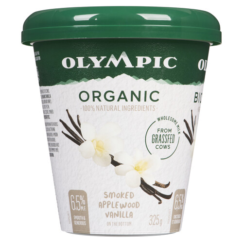 Olympic Organic 6.5% Yogurt Smoked Applewood Vanilla 325 g