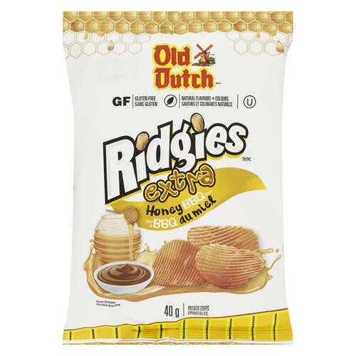 Old Dutch Ridgies Potato Chips Extra Honey BBQ 40 g