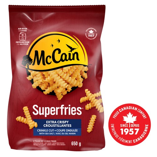 McCain Frozen Superfries Extra Crispy Fries Crinkle Cut 650 g
