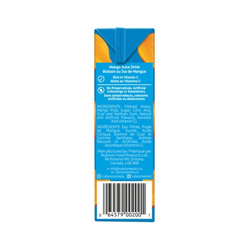 Rubicon Exotic Juice Mango 4 x 200 ml