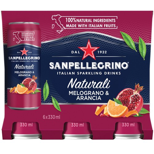 San Pellegrino Melongrano Arancia Sparkling Pomegranate & Orange 6 x 330 ml (cans)
