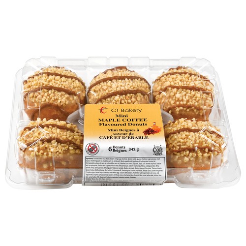 CT Bakery Mini Donuts Maple Coffee 6 Pack 342 g (frozen)