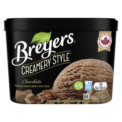 Breyers Ice Cream Creamery Style Chocolate And Rich Cocoa 1.66 L