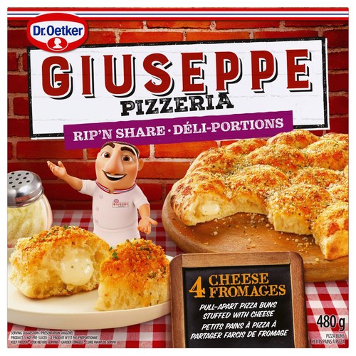 Dr. Oetker Giuseppe Pizzeria Pizza Buns Rip'n Share 4 Cheese 480 g