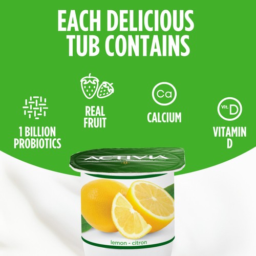 Activia 2.2% Probiotic Yogurt Lemon Pineapple 8 x 100 g