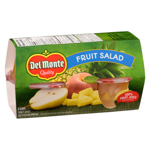 Del Monte Fruit Salad Bowls In Fruit Juice 4 x 112.5 ml