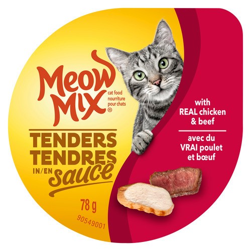 Meow Mix Wet Cat Food Tenders In Sauce With Real Chicken & Beef 78 g