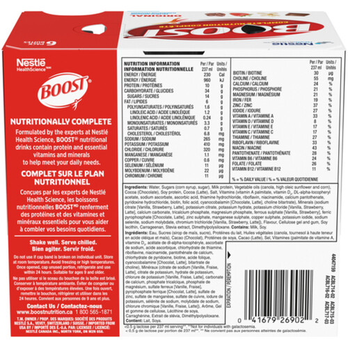 Nestlé Boost Meal Replacement Regular Variety Pack 6 x 237 ml (bottles