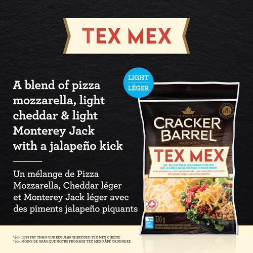 Cracker Barrel Shredded Cheese Tex Mex Light 320 g