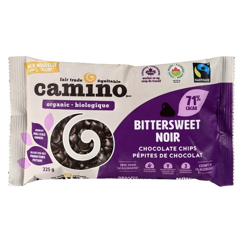 Cuisine Camino Organic Chocolate Chips 71% Cocoa Bitter Sweet 225 g