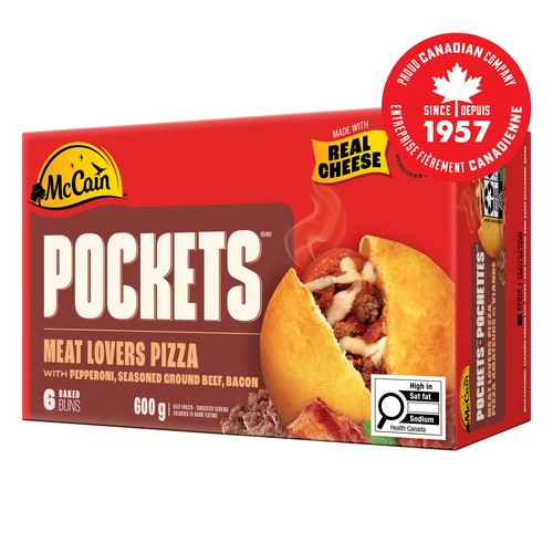 McCain Frozen Pizza Pockets Meat Lovers Pizza Pockets 6 x 100 g