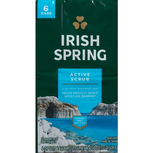 Irish Spring Soap Bars Deep Action 6 EA 