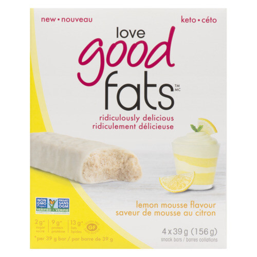 Love Good Fats Bar Lemon Mousse 4 x 39 g