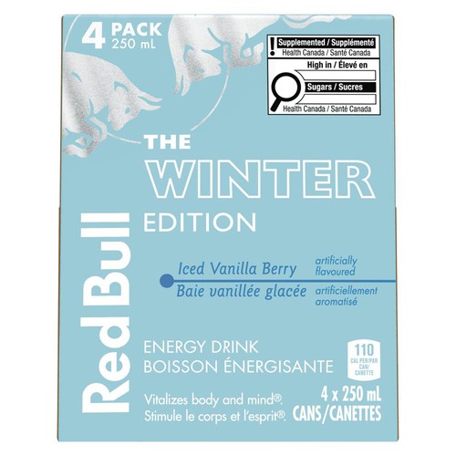 Red Bull Energy Drink The Winter Edition Iced Vanilla Berry 4 x 250 ml (cans)